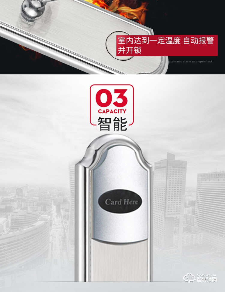 居顶指纹锁 酒店锁感应IC卡磁卡锁 